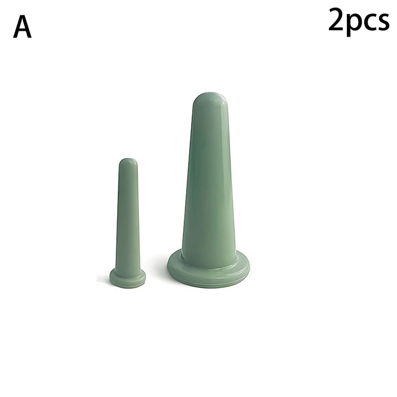 2/4PCS Silicone Vacuum Cupping Massage Jars Massage Facial Suction Cups Face Neck Lift Skin Scraping Guasha Anti Wrinkle