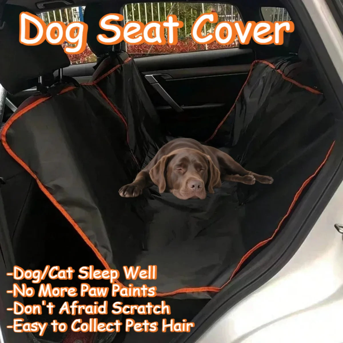 Dog Car Seat Cover for Back Seat,Oxford Cloth Durable Scratchproof Dog Hammock,Pet Seat Cover Protector for Cars,Trucks and SUVs
