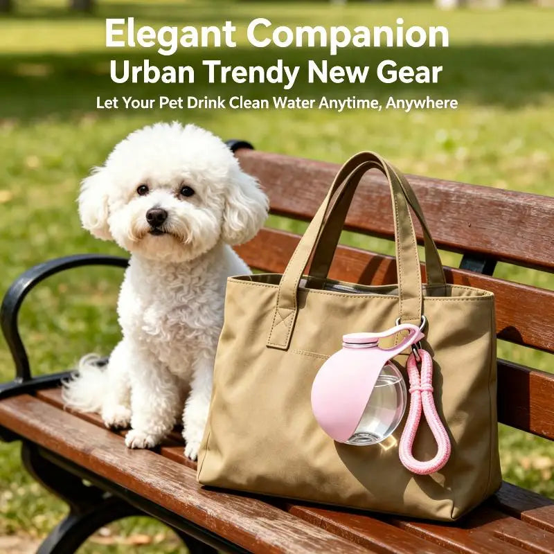 Portable Dog Drinking Bottle 285ML Built‑in Carry Lanyard Suitable For Walking Hiking And Outdoor Travels For Pets