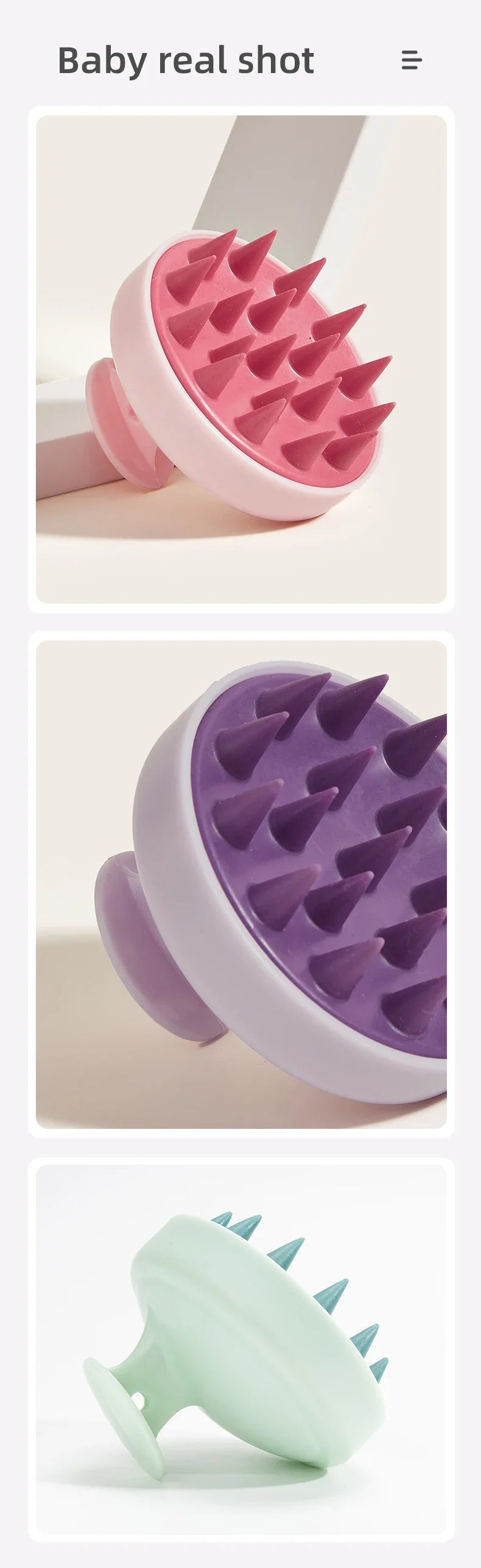 2-in-1 Silicone Scalp Massager & Shampoo Brush - Painless Hair Growth Stimulator for Shower, Gentle Head Spa Tool