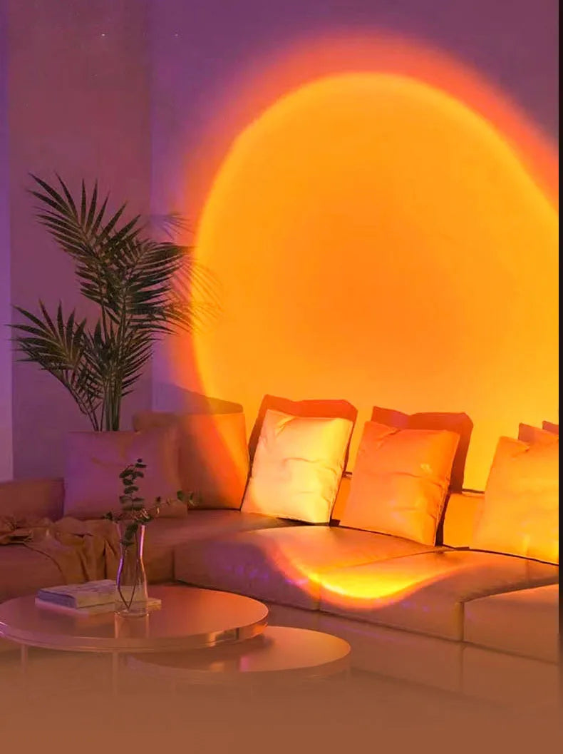 Sunset Lamp Internet Celebrity Bedhead Shooting Sun Never sets USB Live Background Sunset Projection Atmosphere Lamp Floor Lamp