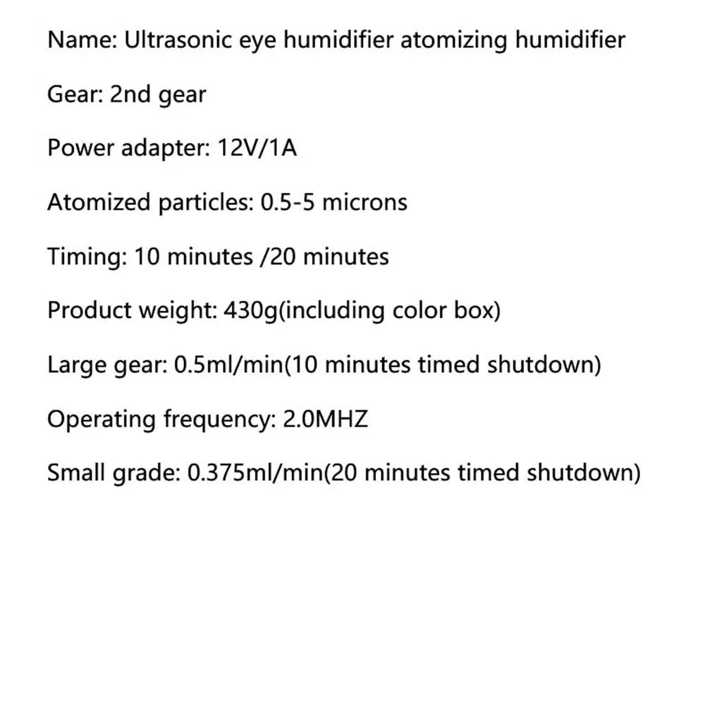 Ultrasonic eye moisturizing humidifying atomizer Dry eye moisturizing atomizing eye humidifier Facial steamer