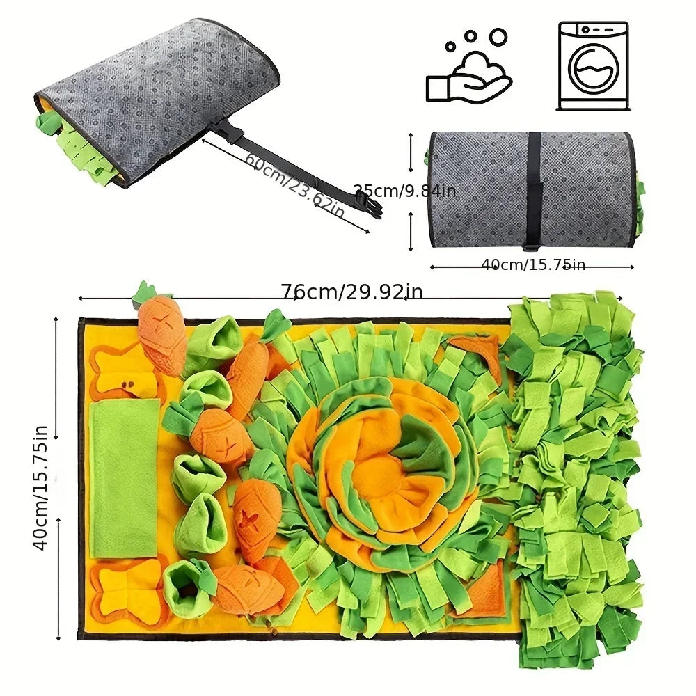 Snuffle Mat for Dogs Cats Nosework Feeding Mat Pet Interactive Dog Puzzle Toys Encourages Natural Foraging Skills for Training