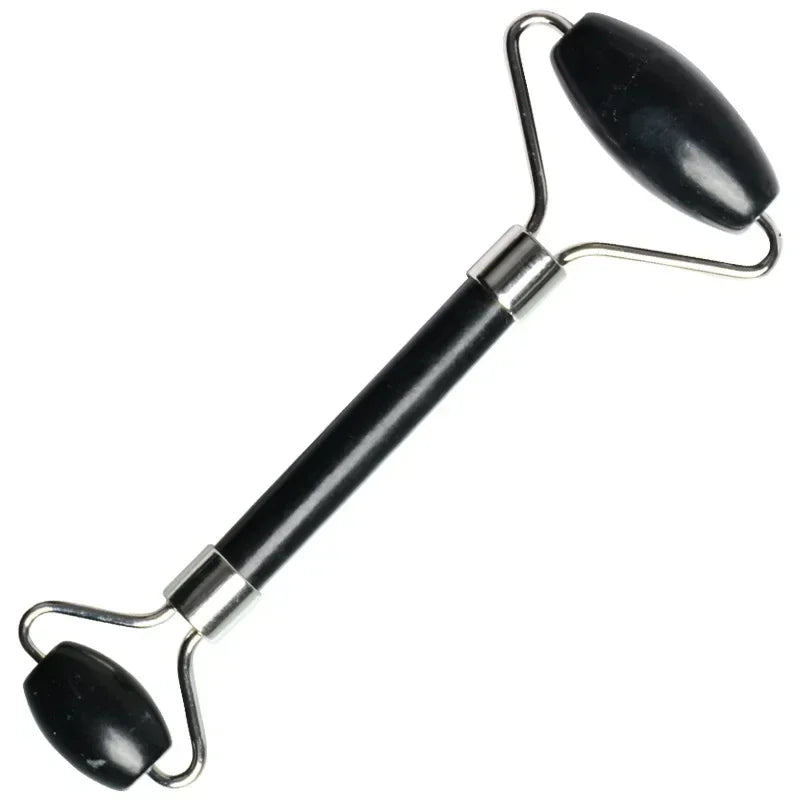 Natural Obsidian Black Face Jade Roller Facial Massage Tool for Skin Care Black Face Massage Roller Facial Massager