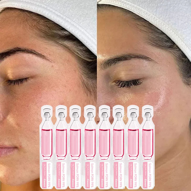 Salmon Serum Protein Peptide Essence 2ml X 10pcs Anti-aging, Wrinkle Repair, Hydrating & Brightening Face Collagen Booster Care