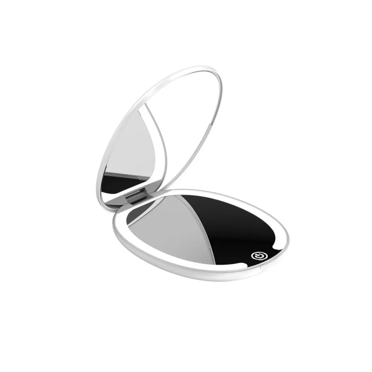  LED HD Folding Makeup Mirror, Portable Tri-Color Light Double-Sided Mirror with 5X Magnification for Travel 