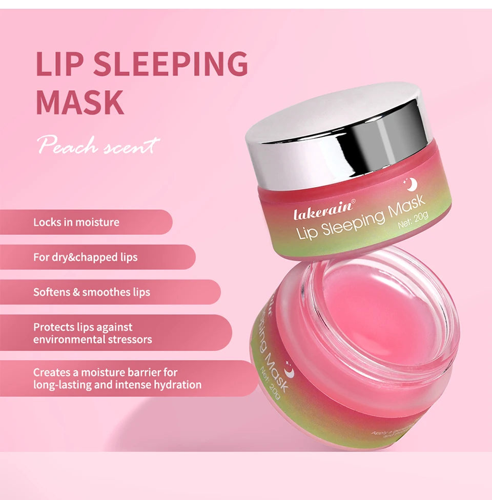 Lakerain Moisture & Collagen Booster Lip Sleeping Mask - Treatment to Restore, Hydrate & Plump Dry Chapped Lips