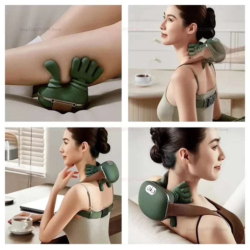 New Shoulder and Neck Massager, Fully Automatic Charging Finger Press Hand Massager (Without Heating)
