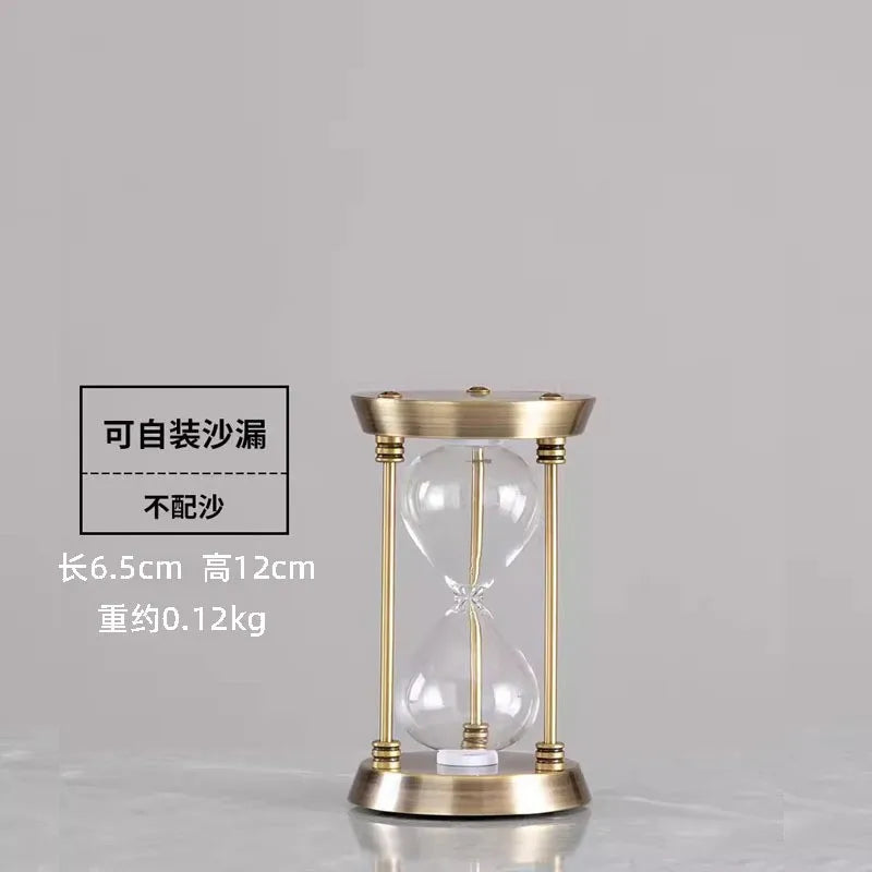 Metal Hourglass Bottle Self-contained Sand Empty Bottle Retro Bedroom Study Desk Office Decoration Creative Hourglass Clock