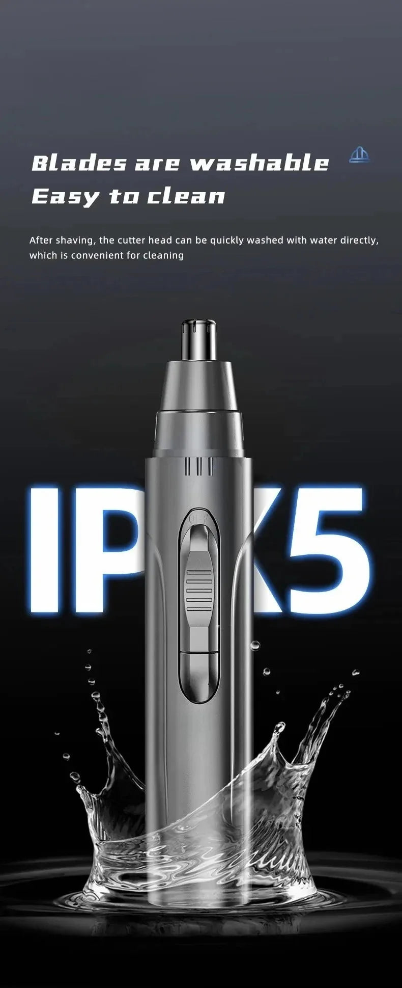 Black Electric Nose Hair Trimmer Ear and Nose Hair Trimmer Professional Painless Nose Hair Trimmer For Men And Women