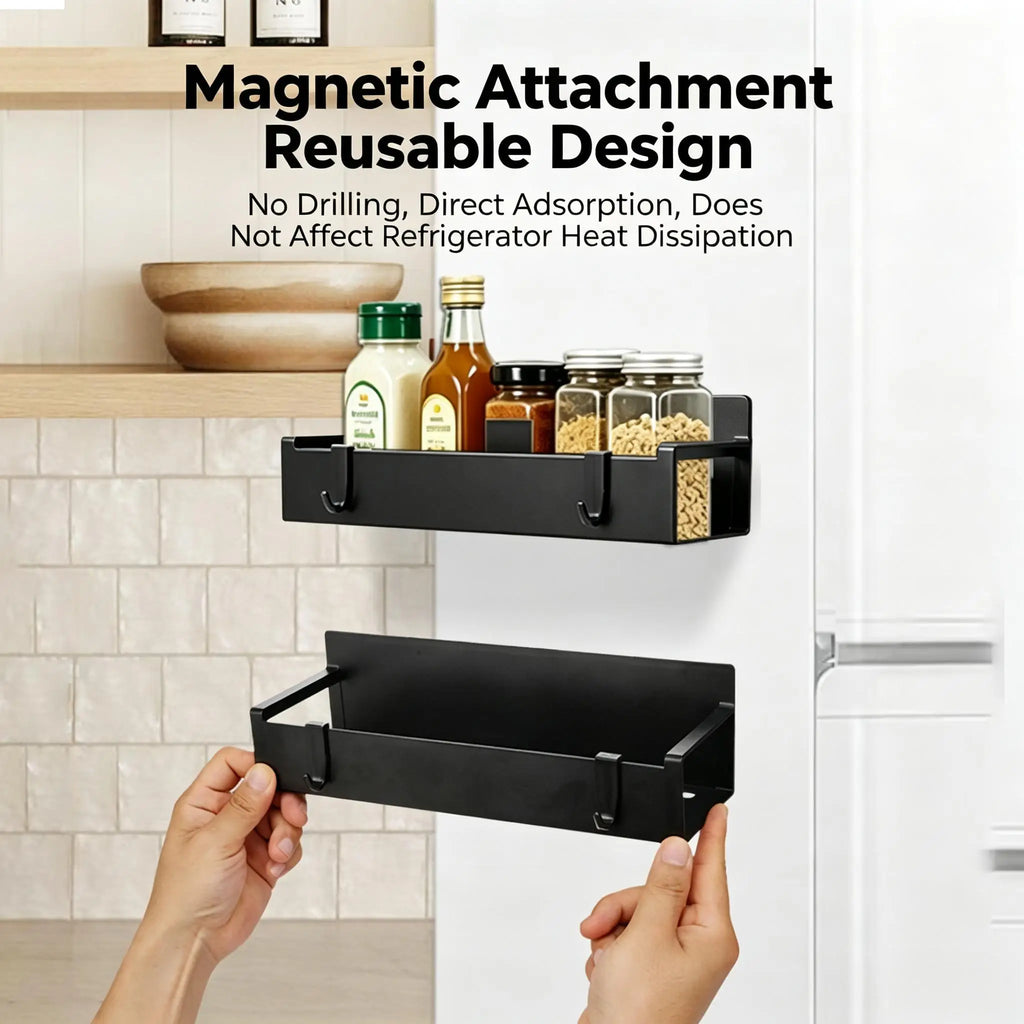 Magnetic Spice Storage Rack,suitable for Refrigerator and Oven etc, household side wall mounted storage rack, movable