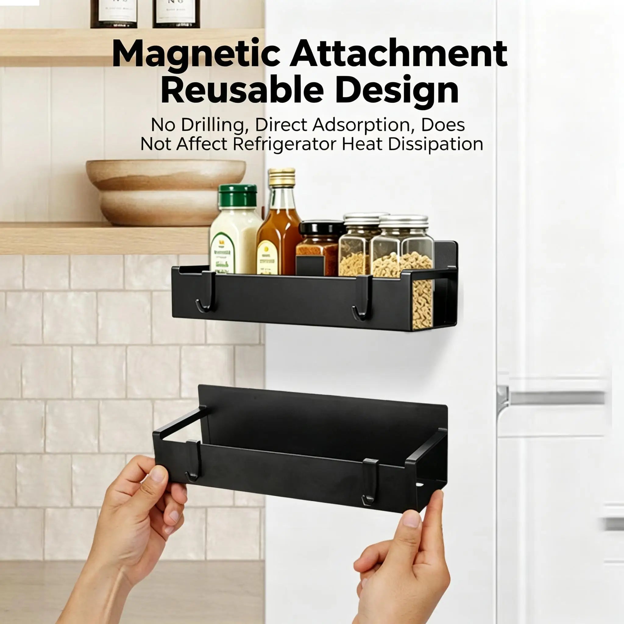 Magnetic Spice Storage Rack,suitable for Refrigerator and Oven etc, household side wall mounted storage rack, movable