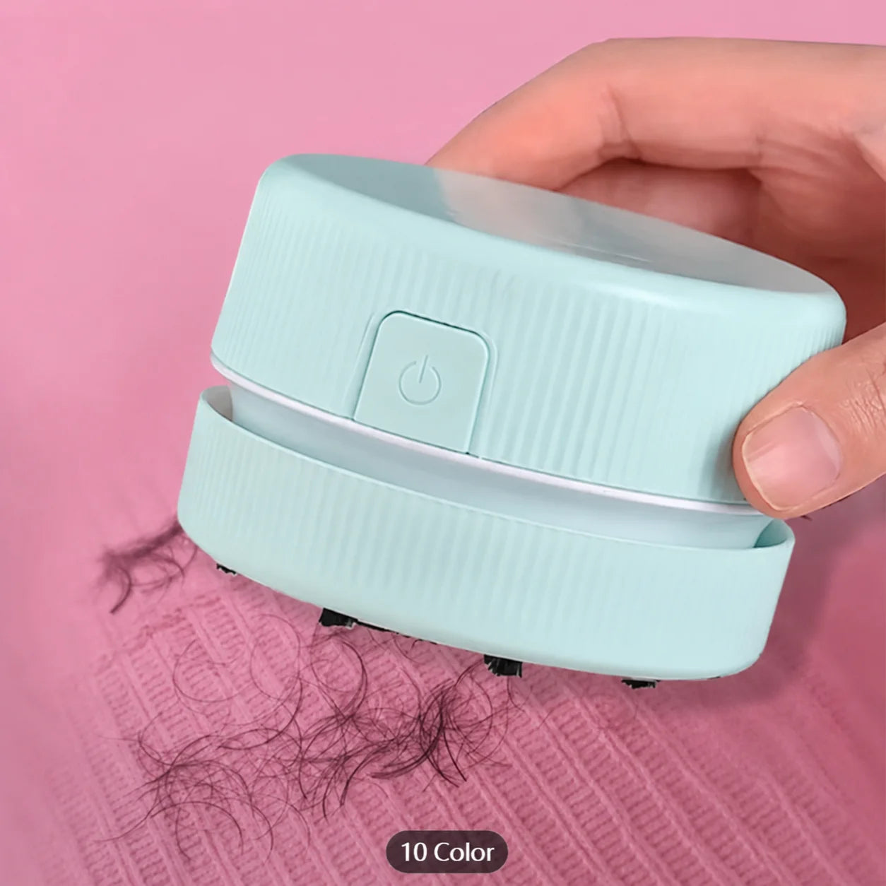 Mini Desk Vacuum Cleaner, Portable Desktop Cleaner for Crumbs/Paper/Eraser Debris, Battery-Powered with Brush, Cute Macaron Colo