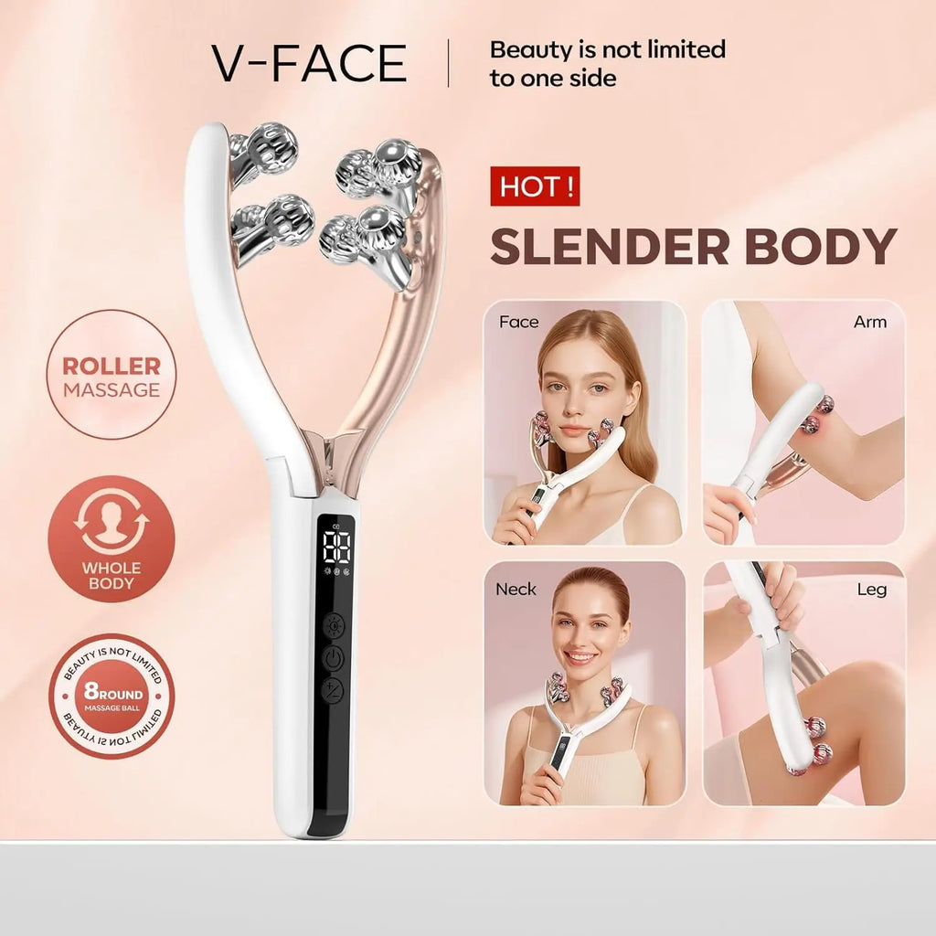Facial Massager Microcurrent Facial Slimming Massager Slimming Massager for Face and Neck V‑Shape Lifting Roller Microcurrents