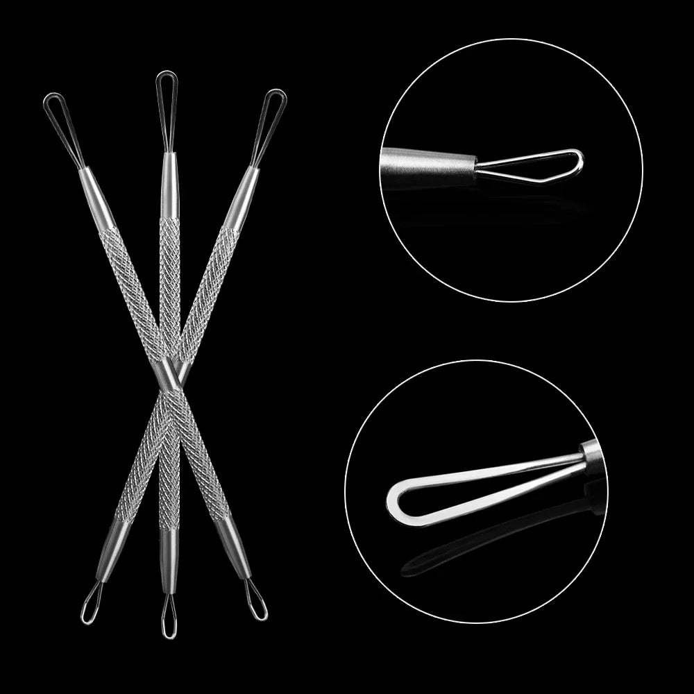 1PC Acne Blemish Pimple Extractor Tool Professional Stainless Steel Double Ended Blackhead Comedone Remover Face Clean Tools