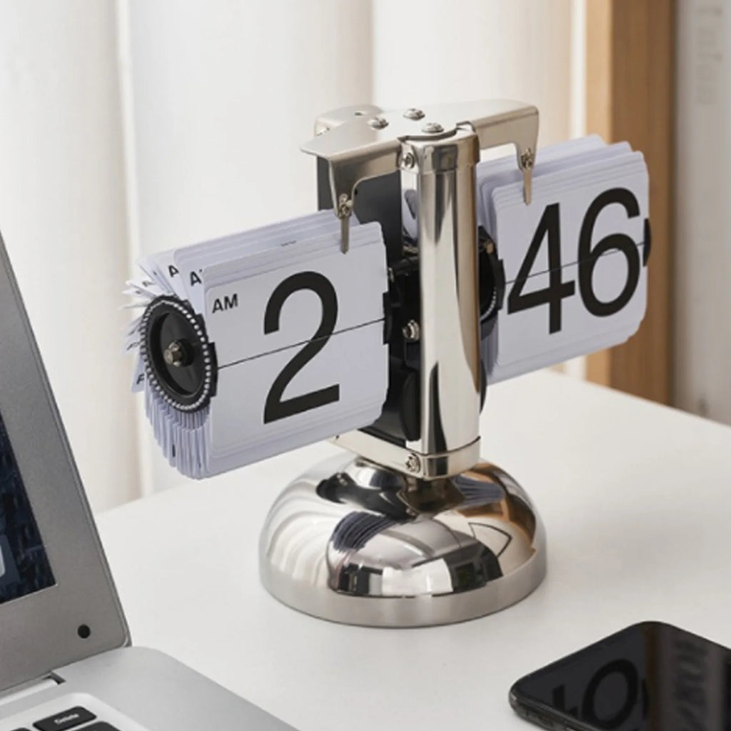 Clock Digital  Down Clock Retro Minimalist Single Foot Mechanical Auto  Clock Desk Clock for Home Livingroom
