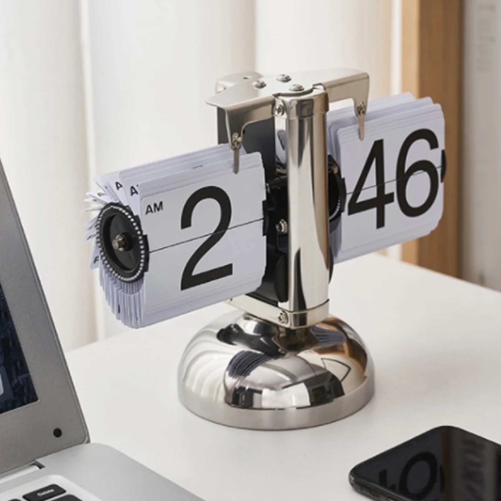 Clock Digital  Down Clock Retro Minimalist Single Foot Mechanical Auto  Clock Desk Clock for Home Livingroom