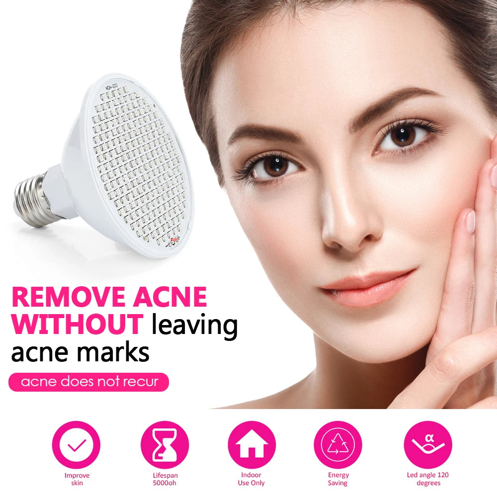 New LED Photon Beauty Lamp Face Wrinkle Removal Anti-Aging Device Red Blue Light Acne Removal Firming Skin Home Beauty Device