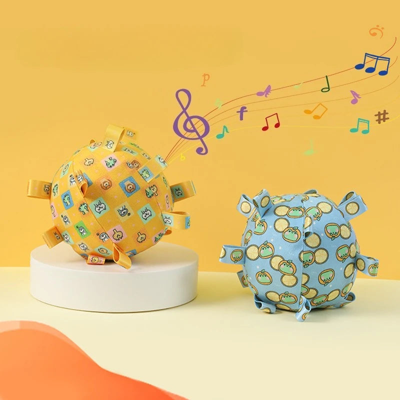 Interactive Ball Dog Toy for Aggressive Chewers Training Decompress Bite Resistant Plush Handle Dog Toys with Bells Pet Supplies