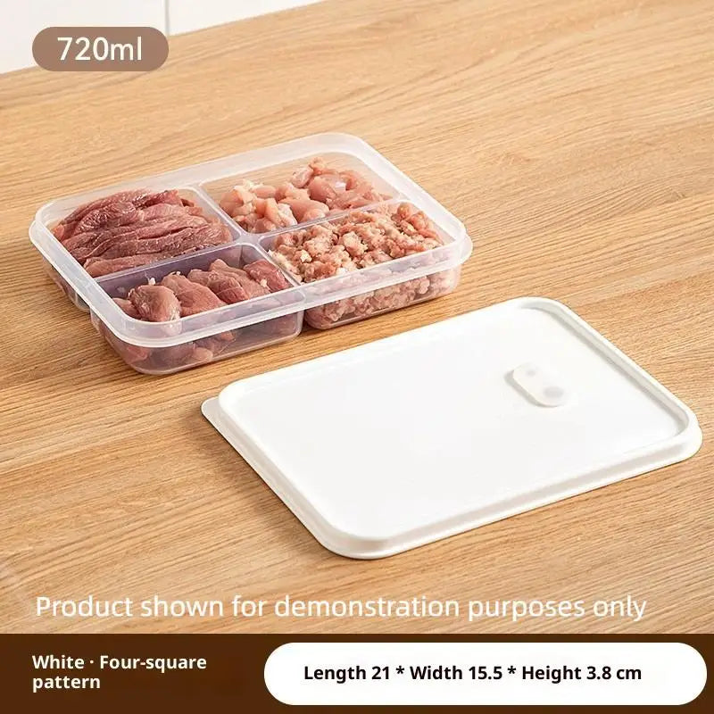 Refrigerator Food Storage Containers, Suitable For Meat And Other Food, Food-grade Airtight Containers, 2/4/6 Compartments.