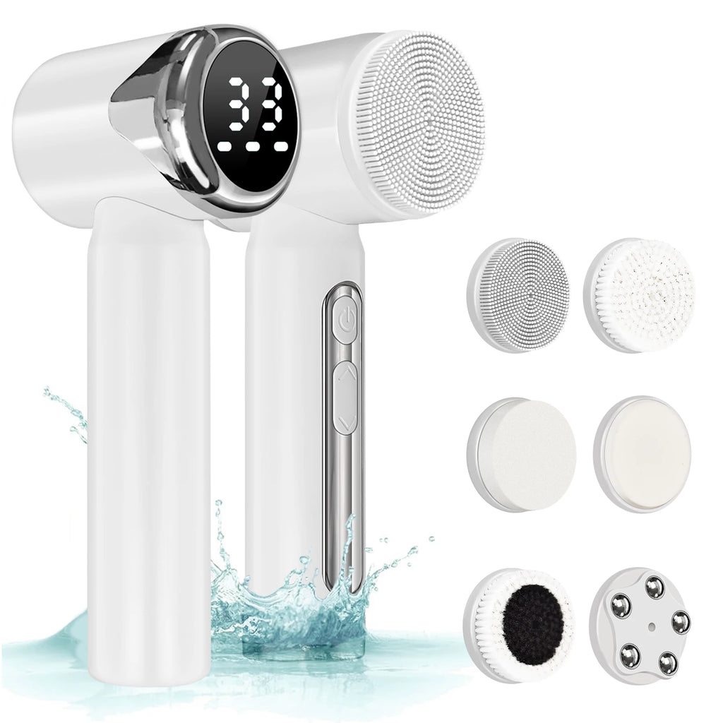Electric Sonic Facial Cleansing Brush Waterproof Face Scrubber Deep Clean Exfoliating Skin Care Device