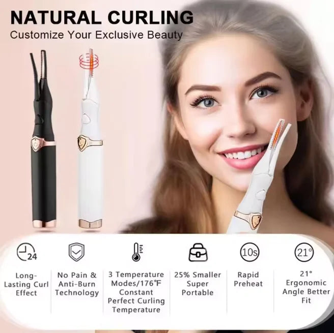 Electric Curling Eyelash Curler Anti-burn Curling Device, Pink 5D Eyelash curler