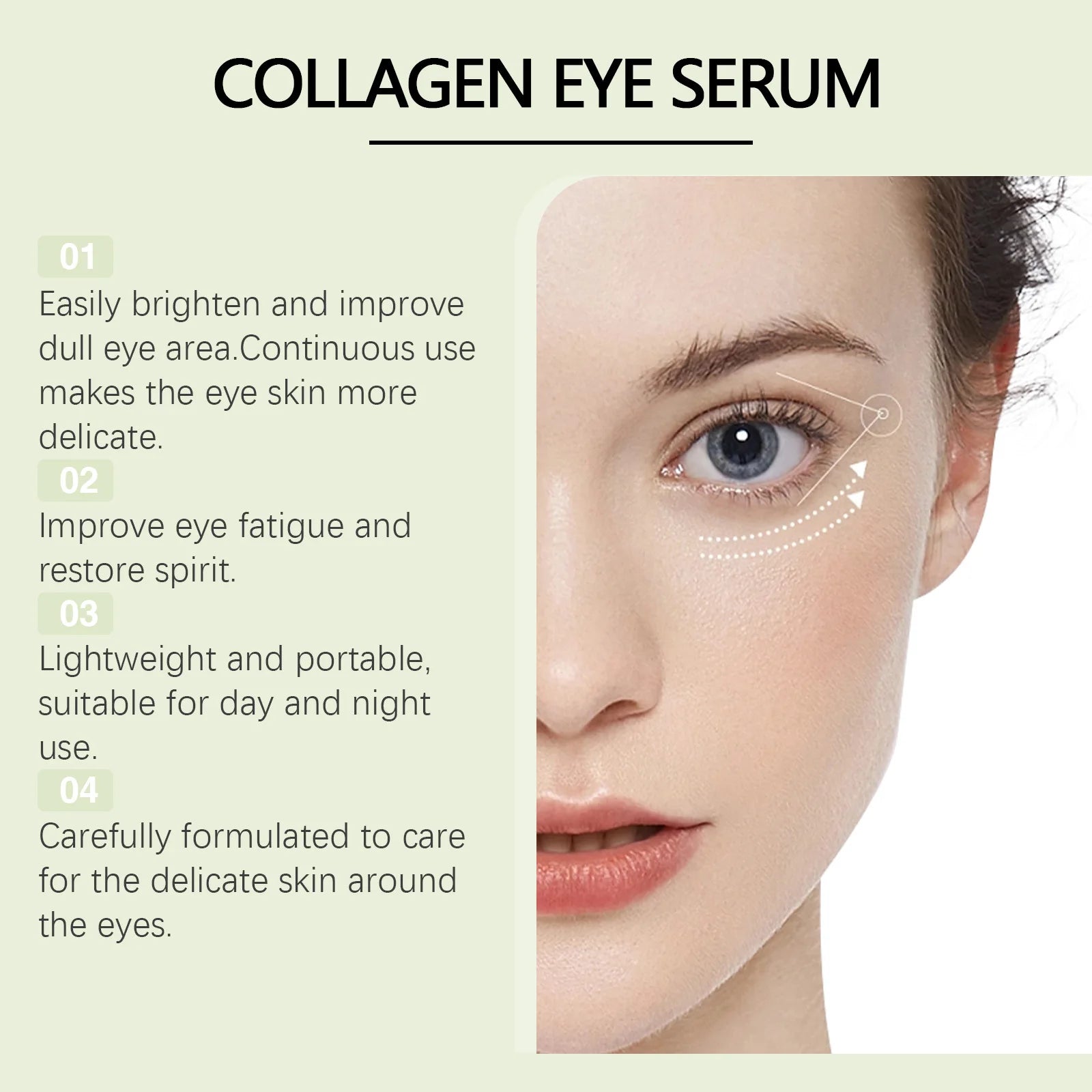 Collagen Eye Serum Cream Anti Dark Circles Eye Bags Eyes Puffy Repair Brightening Tighten Lifting Moisturizing Eye Roller Serum