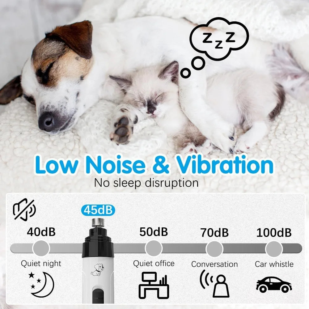 Pet Cat Nail Grinders Pet Nail Clippers LED Quiet Electric USB Charging Rechargeable Pet Dog Paws Nail Grooming Trimmer Tools