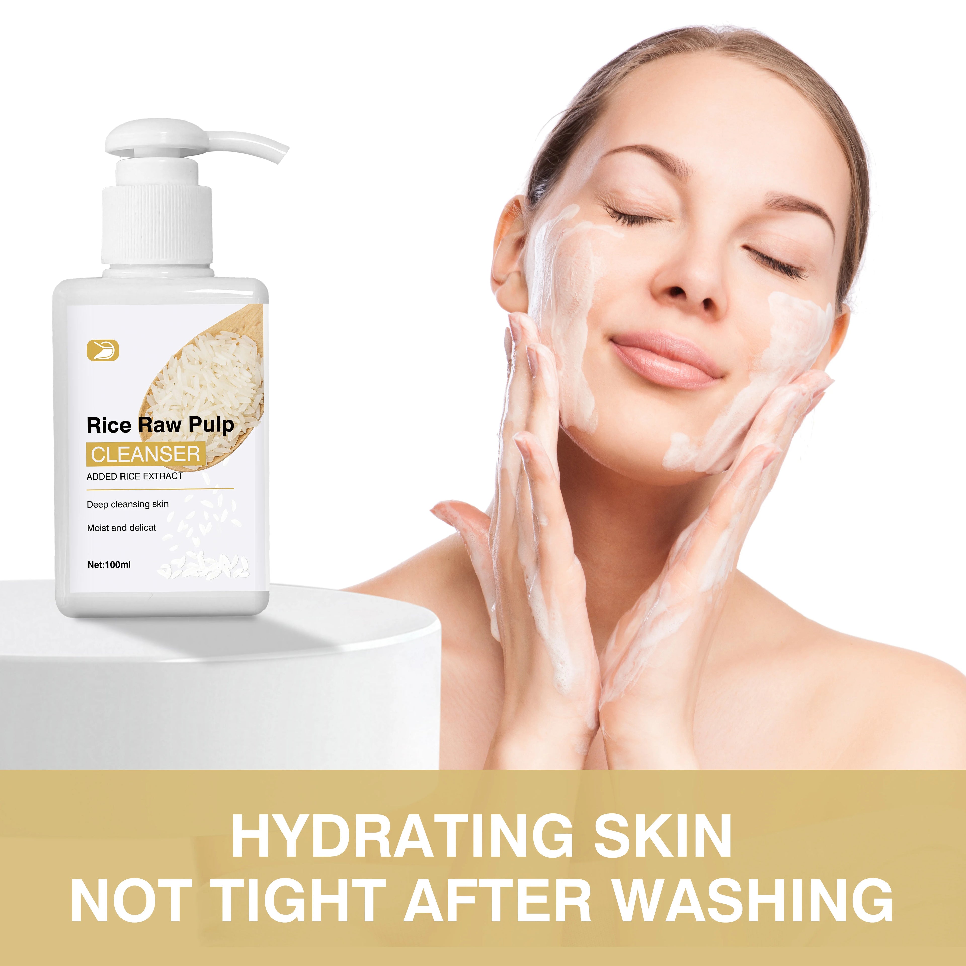 Rice Raw Face Pulp CLEANSER Deep Cleansing, Pores Hydrate&Brighten. For All Skin Types, Men & Women Daily Care, Even Sensitive