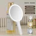 LED Smart Makeup Mirror Hand-held Carry 3 Colors Adjust Bright with Touch Screen Cosmetic Tabletop Vanty Mirror Travel Home Use