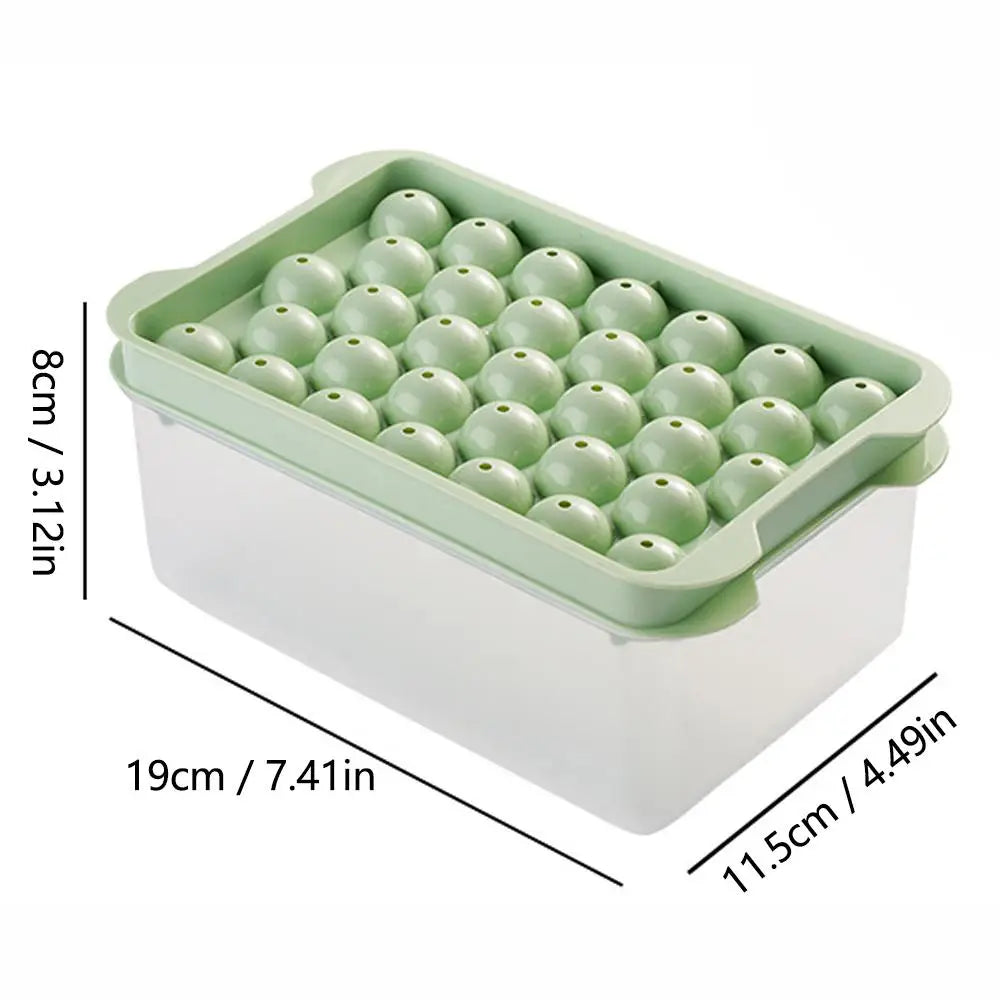 Ice Cube Tray With Lid And Storage Box Round Ice Cube Tray Easy Press Release Silicone Ice Mold, Reusable Freezer Ice Making To