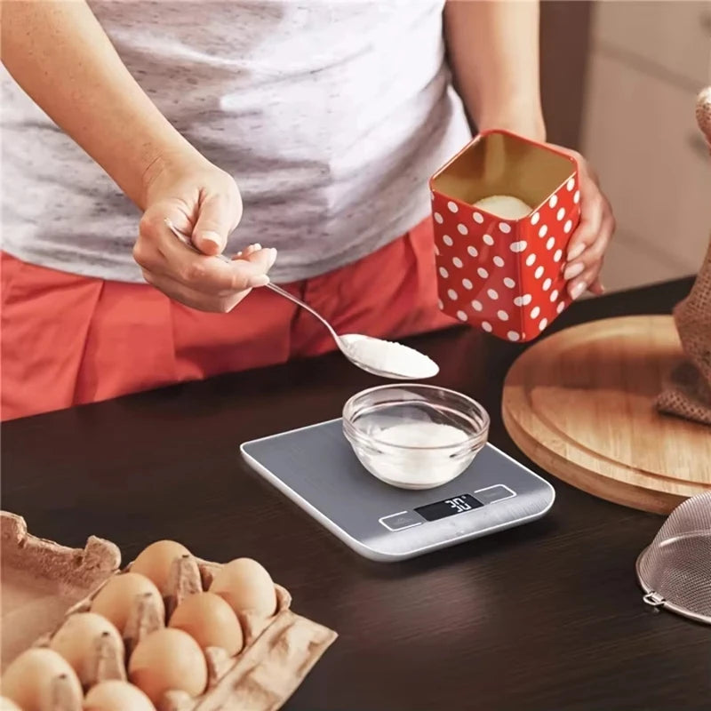 Digital Kitchen Scale with LED Display 5kg/1g Stainless Steel Electronic Weighing for Food Jewelry Snacks Baking Home Tools