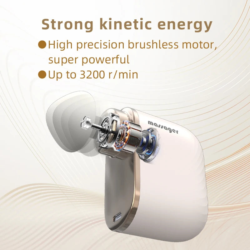 Mini Professional Portable Massage Gun Deep Tissue Impact with Intelligent Pressure Sensor for Gym Travel Office Quiet Exercise