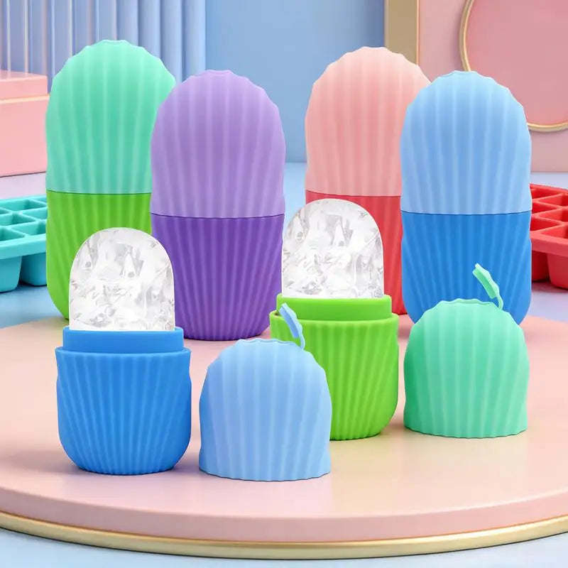 NEW Silicone Trays Facial Eye Roller Ice Ball Beauty Face Lifting Massager Contouring Reduce Acne Skin Care Tool Reusable