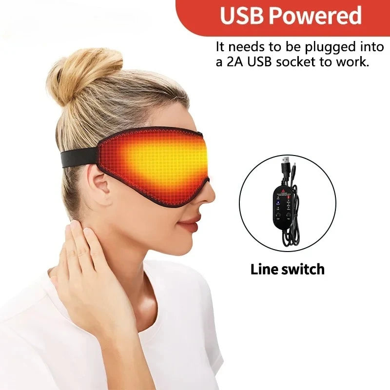 Portable Electric Heated Eye Mask Eye Massager Dark Circle Relief Sleep Improvement Mental Relaxation Stress Fatigue Reduction