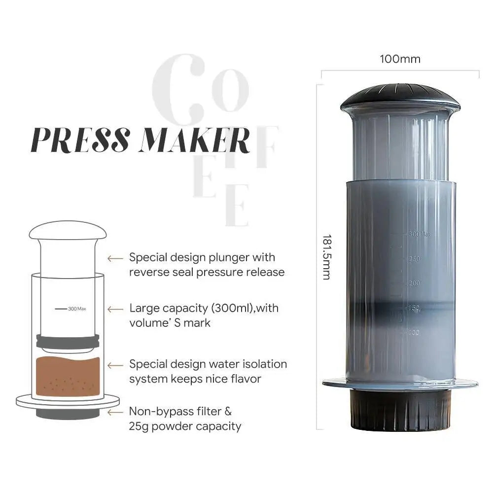 Espresso Coffee Maker Portable Cafe French Press CafeCoffee Pot For AeroPress Machine with 50pcs Filters Paper Kit Barista Tools