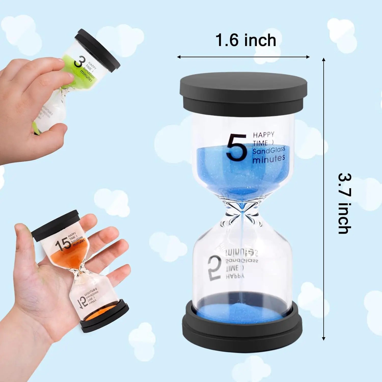 1/3/5/10/15/30 Hourglass Minutes Sand Watch Sandglass Timer Watch Clock Gift Children Kids Gift Sand Timer Hour Home Decoration